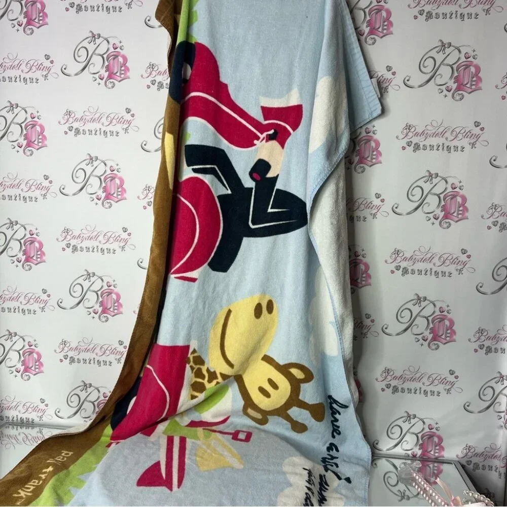 Paul frank towel beach Blue Towel Cartoon Monkey Design rare vintage giraffe